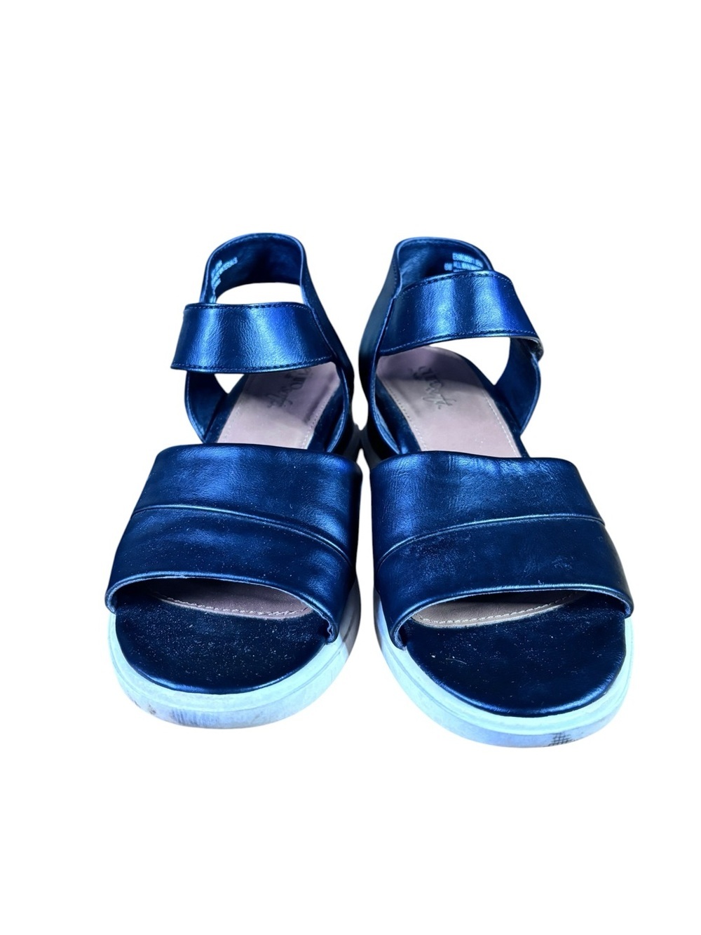 Whimsigoth EuroSoft by Softt Black Leather Slip-On Sandals | Size 6